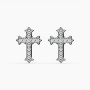 ROCKZS Iced Cross Stud Earrings