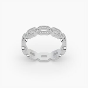 ROCKZS Obsidian Weave Ring — White CZ