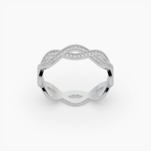 ROCKZS Infinite Wave Eternity Ring — White CZ