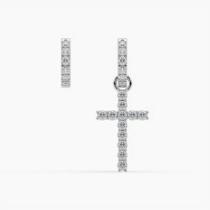 ROCKZS Linked Halo Cross Earrings